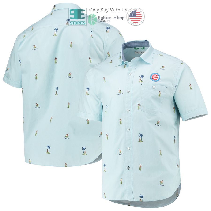 chicago cubs tommy bahama hula all day light blue hawaiian shirt 1 39715