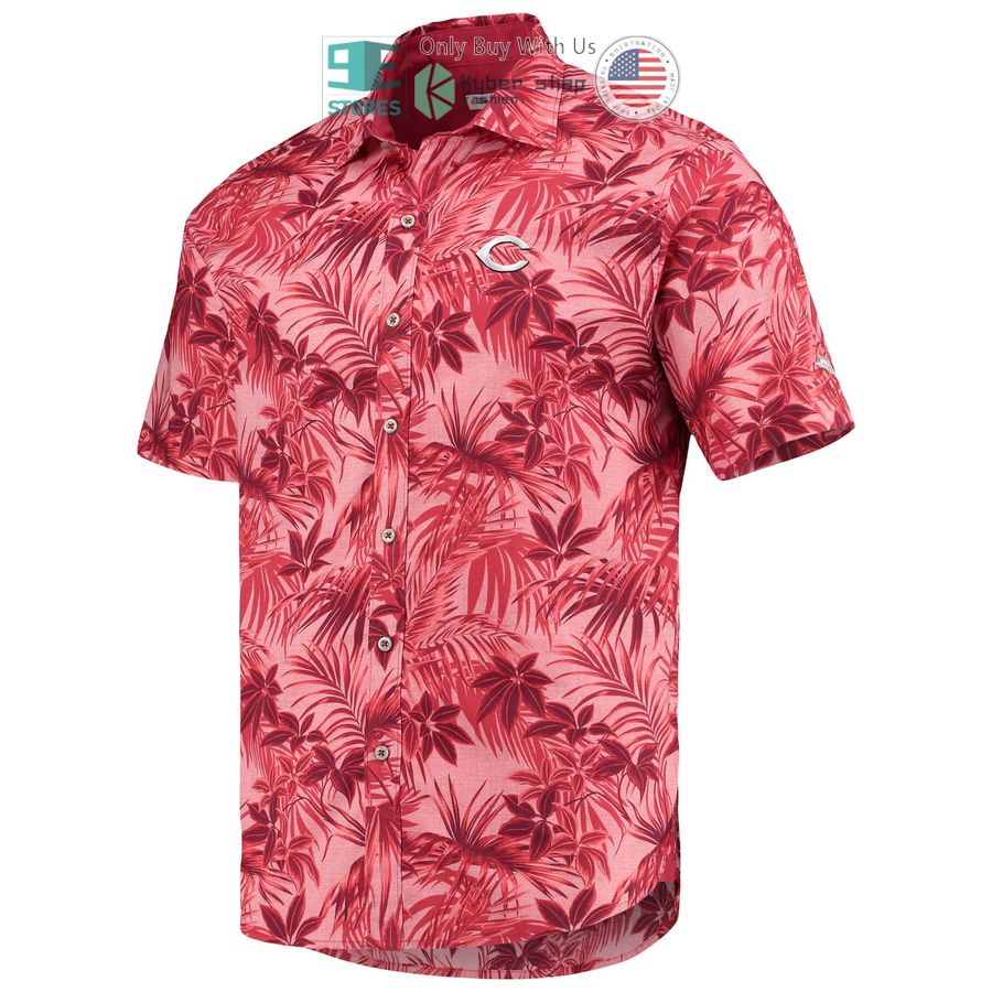 cincinnati reds tommy bahama sport reign forest fronds red hawaiian shirt 2 56870