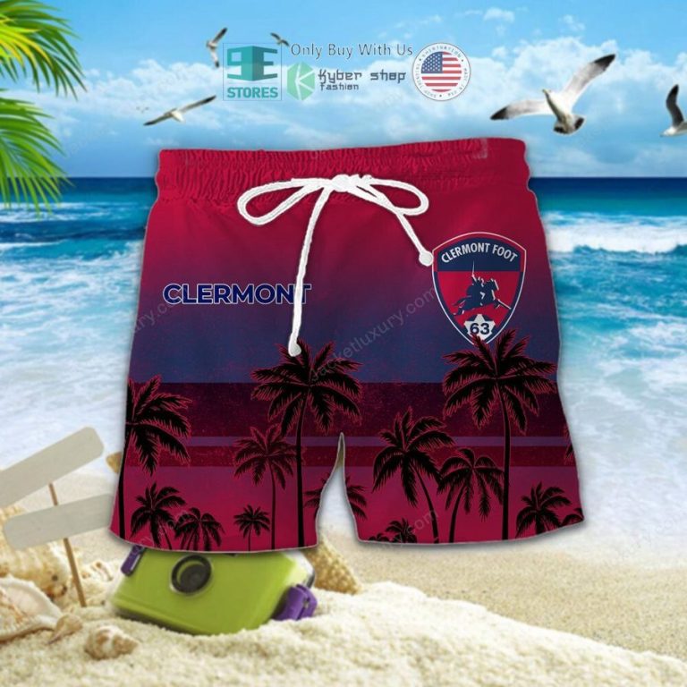 clermont foot auvergne 63 palm tree hawaiian shirt shorts 2 50072