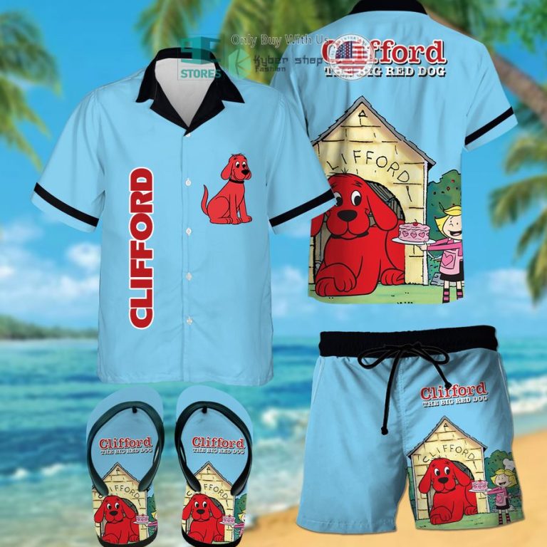 clifford the big red dog hawaiian shirt shorts 1 1488