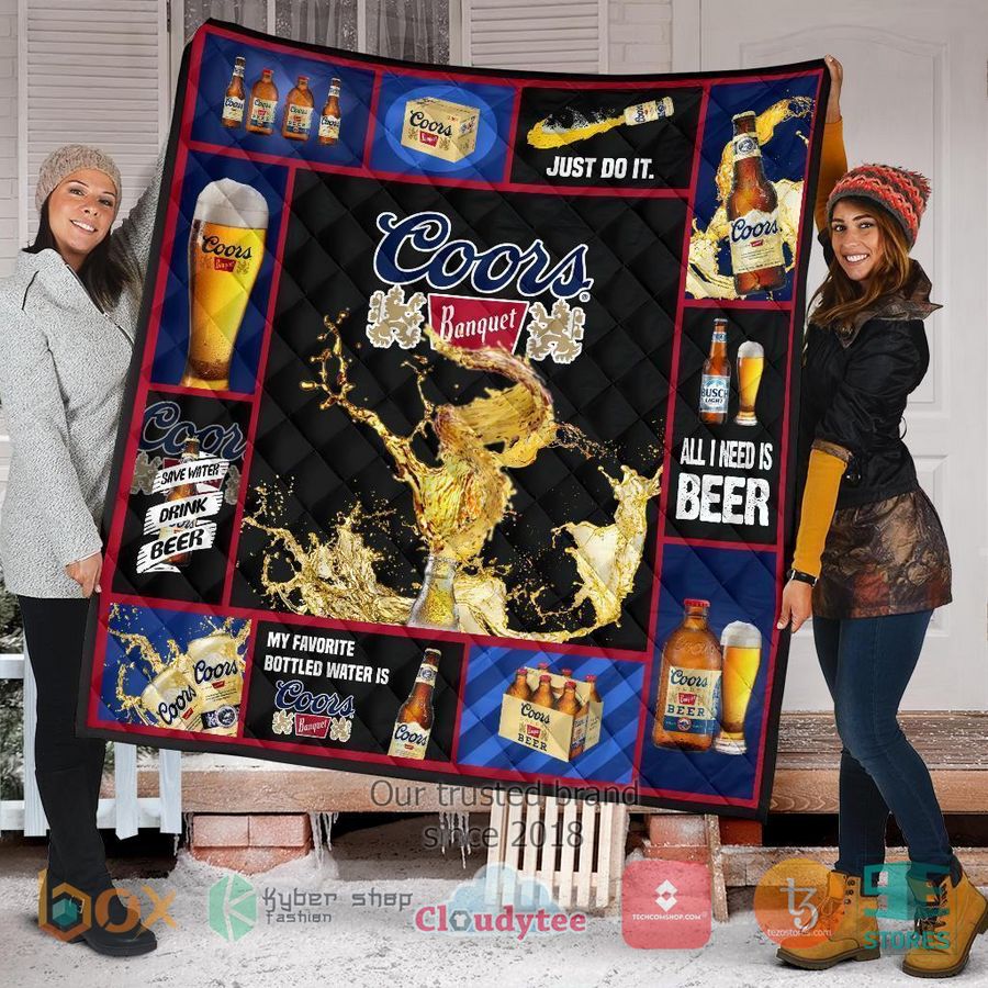 coors banquet all i need is beer quilt blanket 1 58264