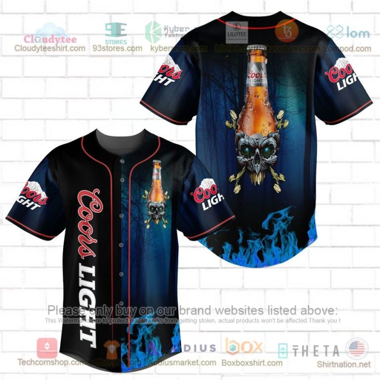 coors light skull head baseball jersey 1 40583