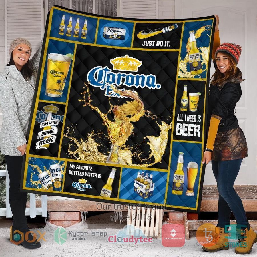 corona extra all i need is beer quilt blanket 1 63351