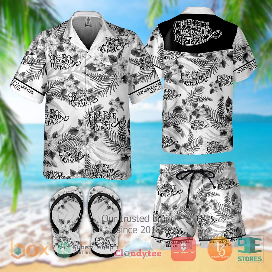creedence clearwater revival band hawaiian shirt shorts 1 34145