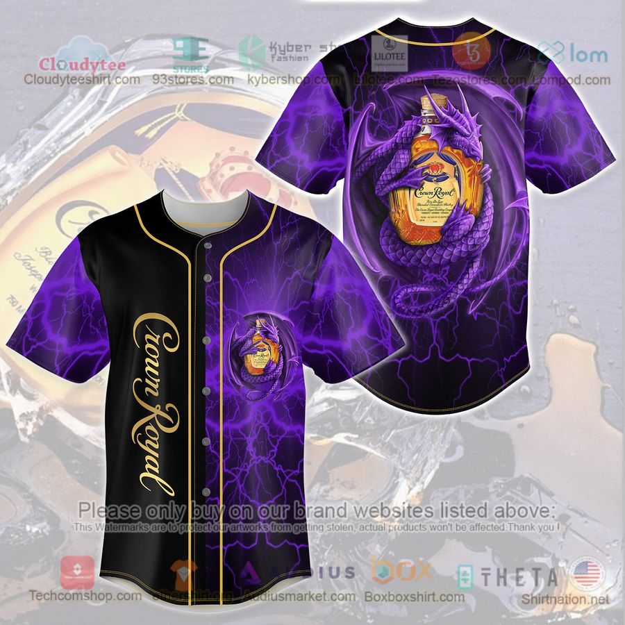 crown royal dragon black purple baseball jersey 1 84629