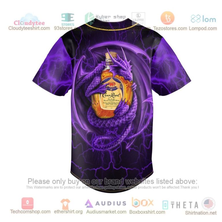 crown royal dragon black purple baseball jersey 3 55390