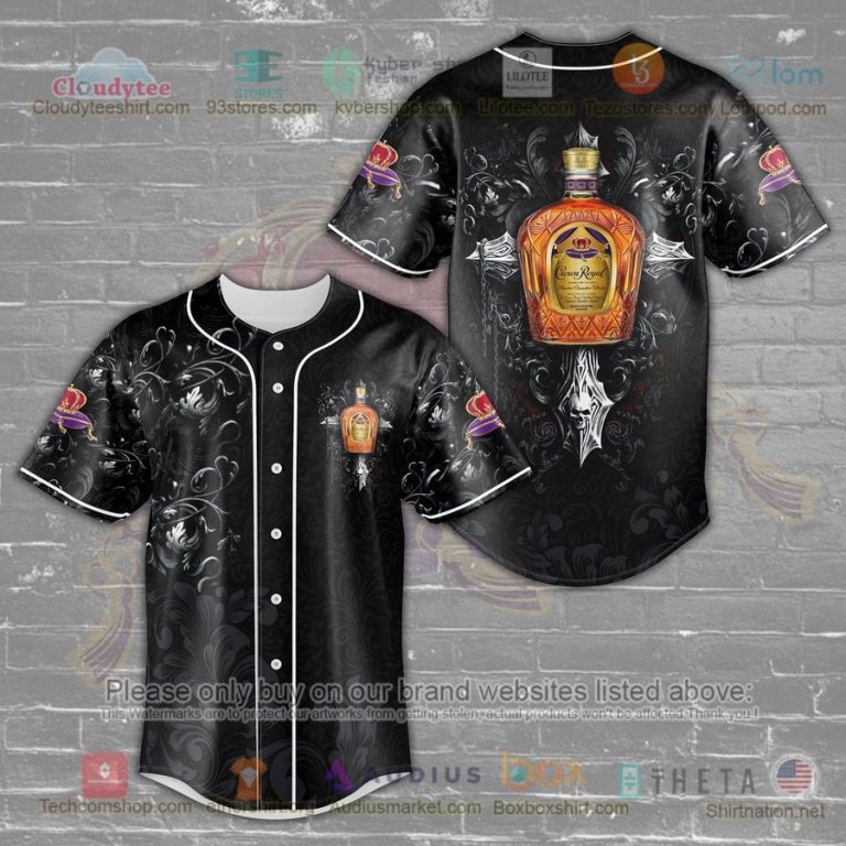 crown royal flowers black baseball jersey 1 42501