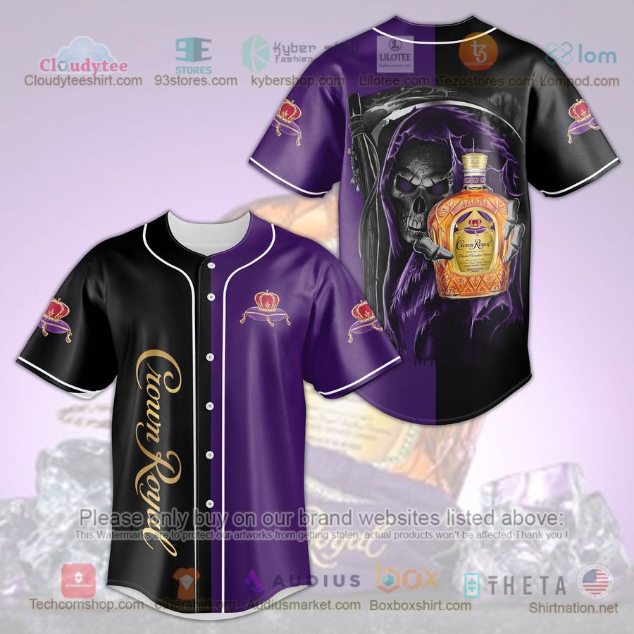 crown royal grim reaper black purple baseball jersey 1 30270