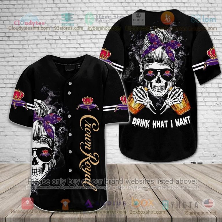 crown royal mom life skull drink what i want baseball jersey 1 22723