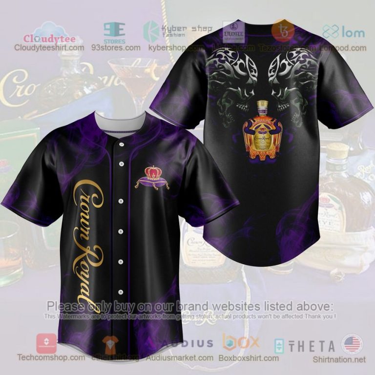 crown royal two skull baseball jersey 1 95403