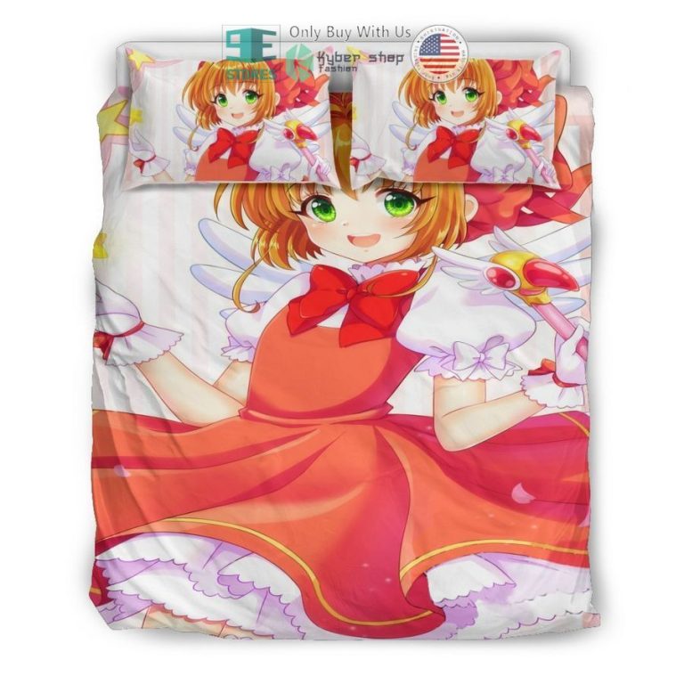 cute cardcaptor sakura red bedding set 3 50173