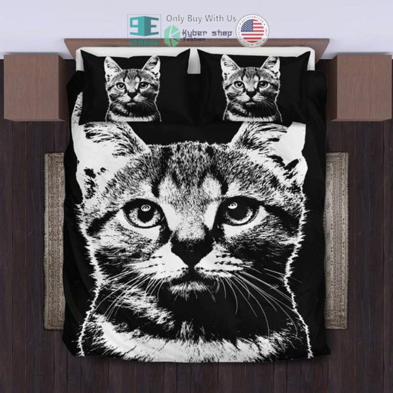 cute cat black white bedding set 1 95567