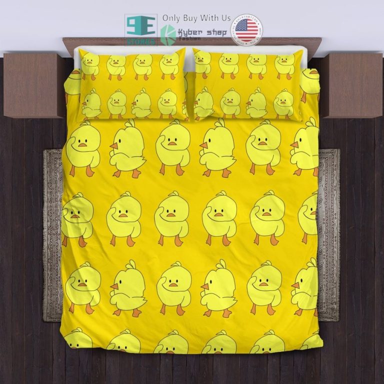 cute duck yellow bedding set 1 9444