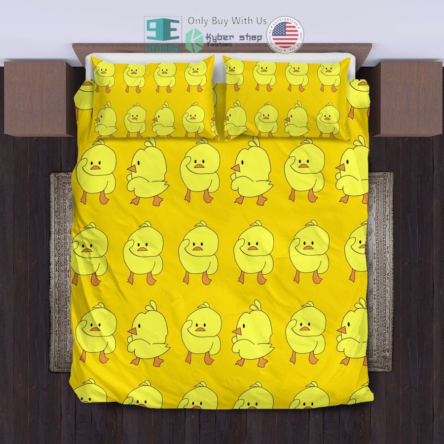 cute duck yellow bedding set 1 9444