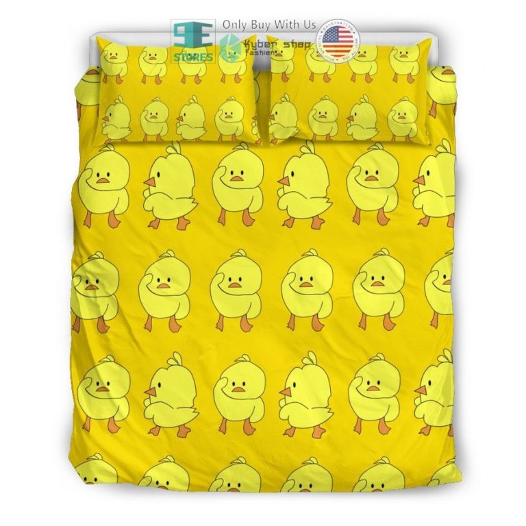 cute duck yellow bedding set 3 11000