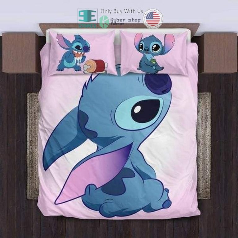 cute stitch pink bedding set 1 94721