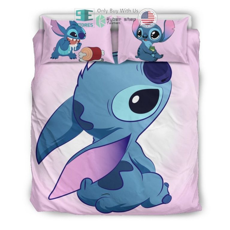 cute stitch pink bedding set 3 71320