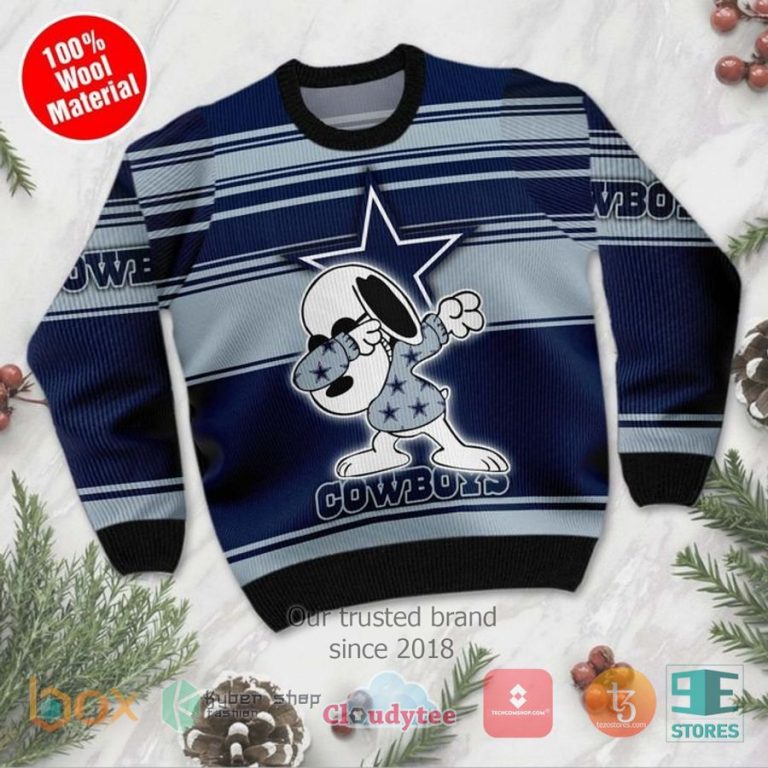 dallas cowboys snoopy dabbing ugly christmas sweater 2 16885