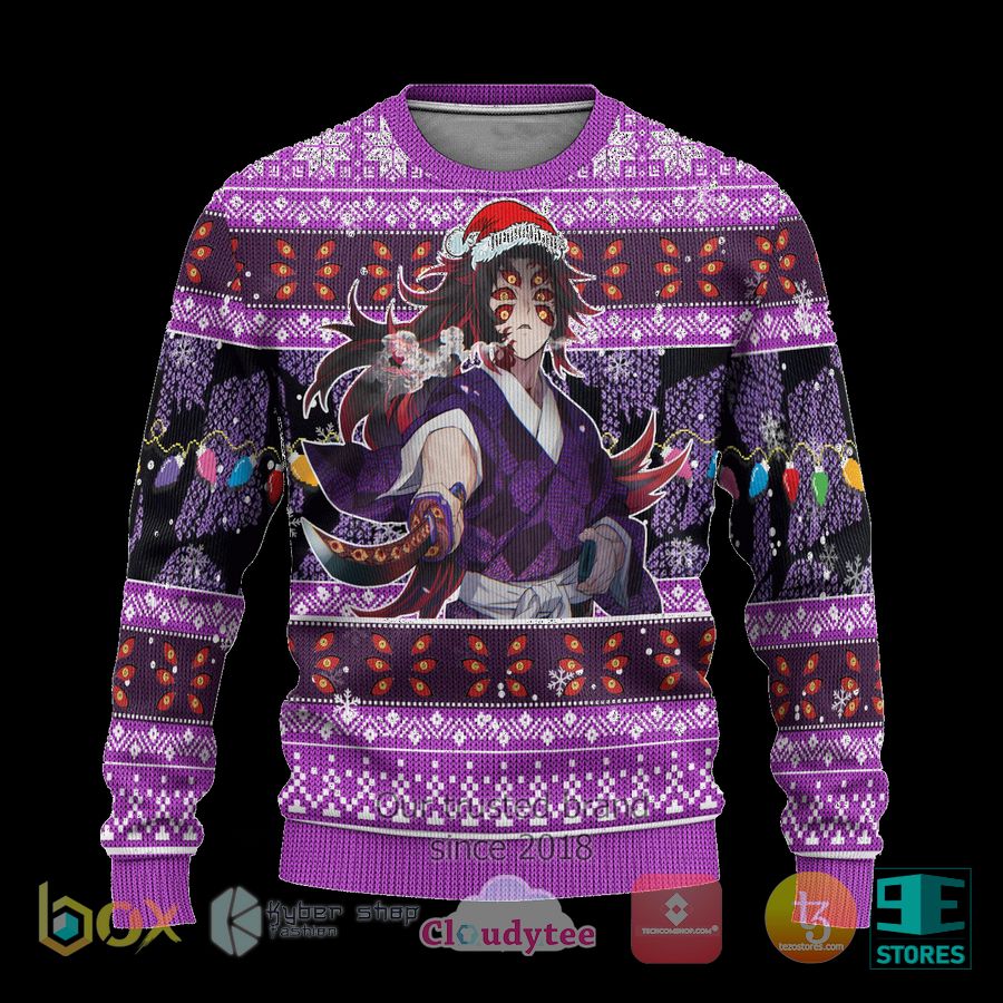 demon slayer kokushibo anime ugly christmas sweater 1 73481