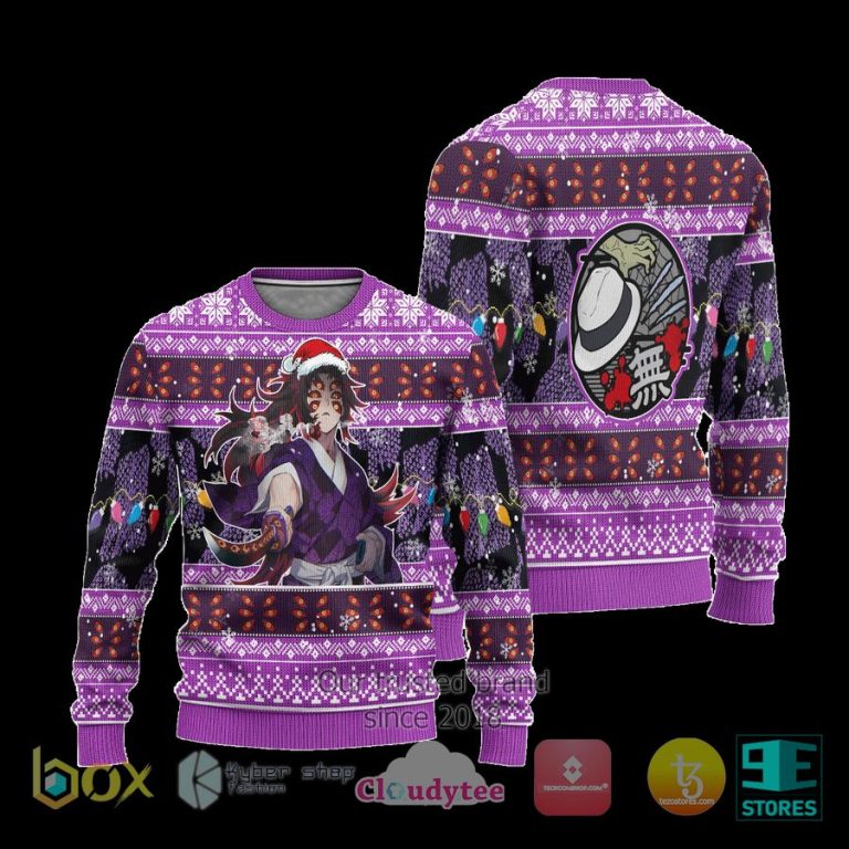 demon slayer kokushibo anime ugly christmas sweater 3 40298