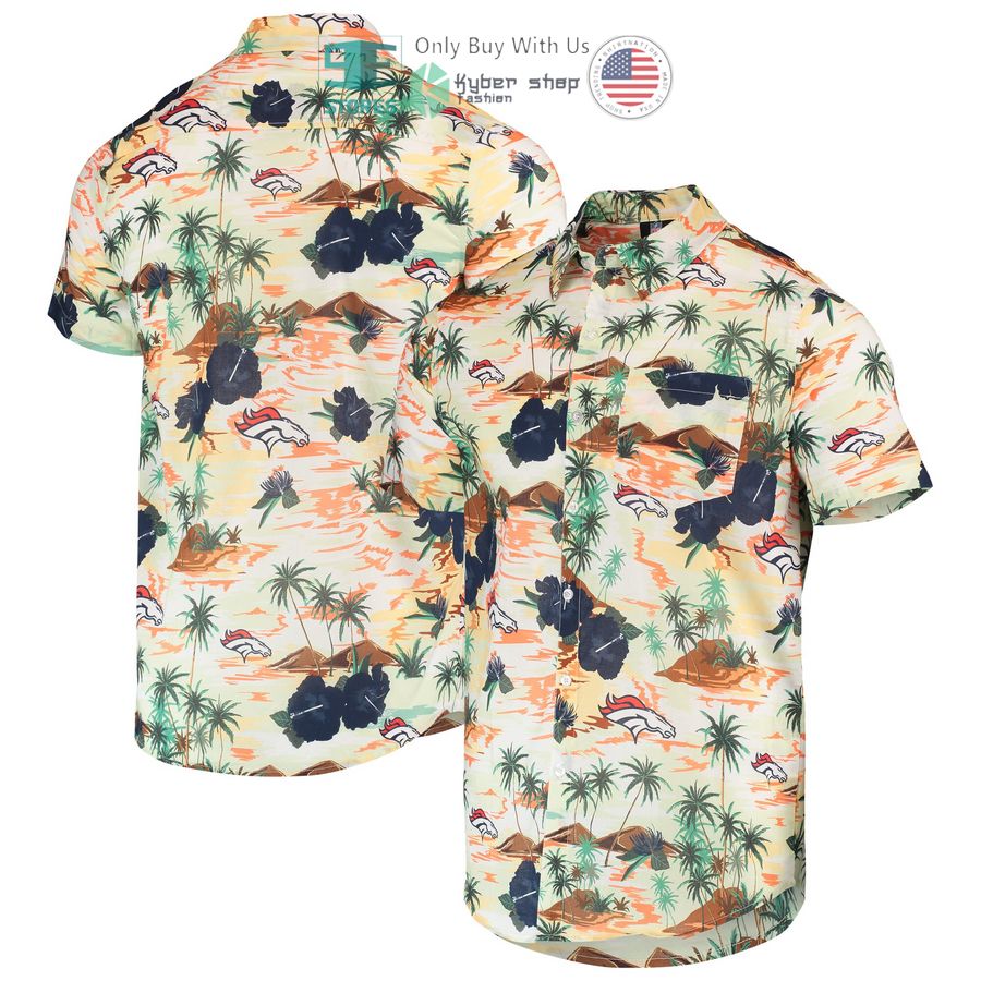 denver broncos foco paradise floral cream hawaiian shirt 1 90943
