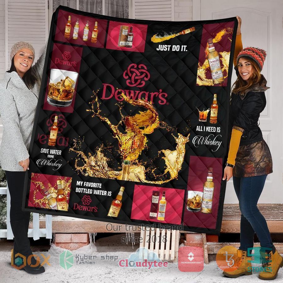 dewars scotch all i need is whisky quilt blanket 1 61329
