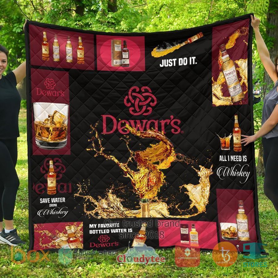 dewars scotch all i need is whisky quilt blanket 2 71394