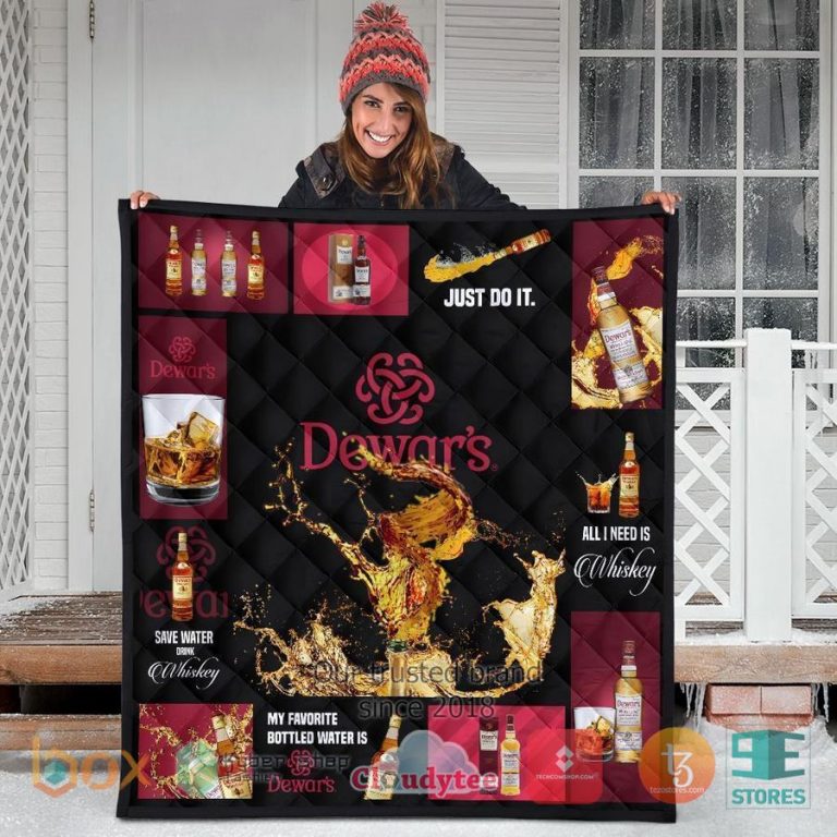 dewars scotch all i need is whisky quilt blanket 3 56692