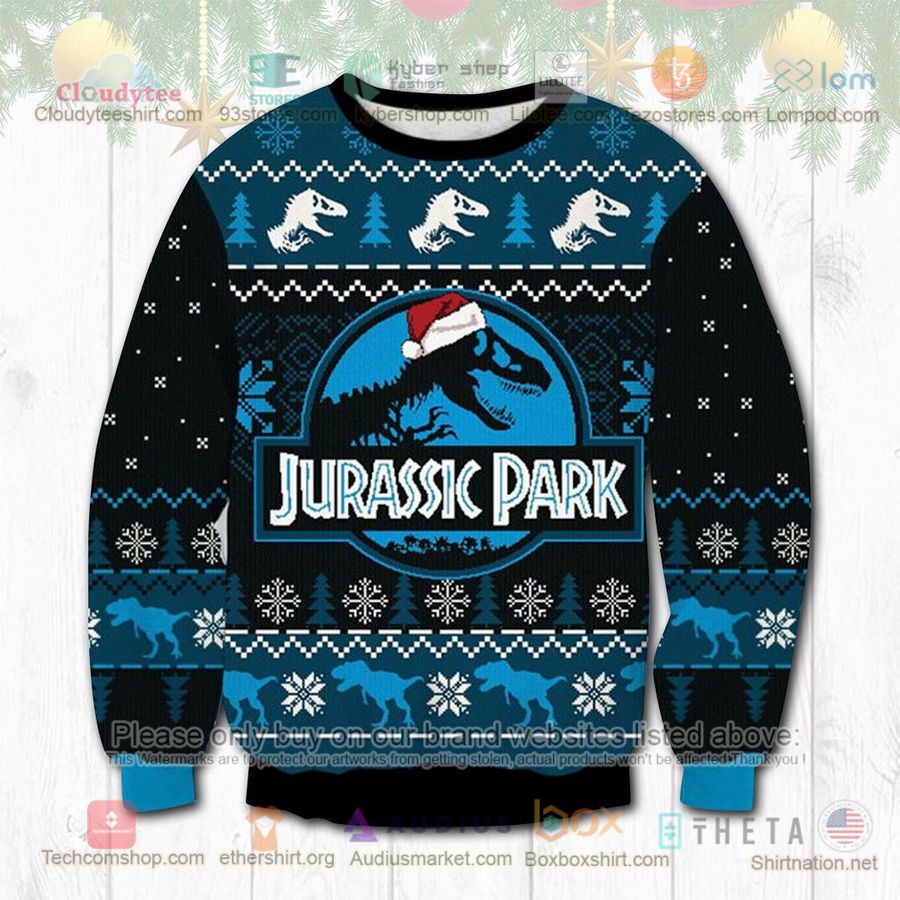 dinorsaur jurassic park christmas sweatshirt sweater 1 42109