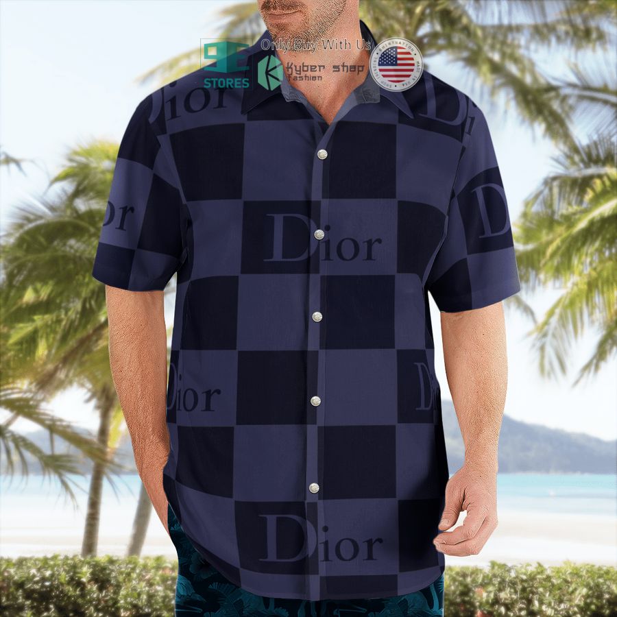 dior black blue hawaii shirt shorts 2 29564
