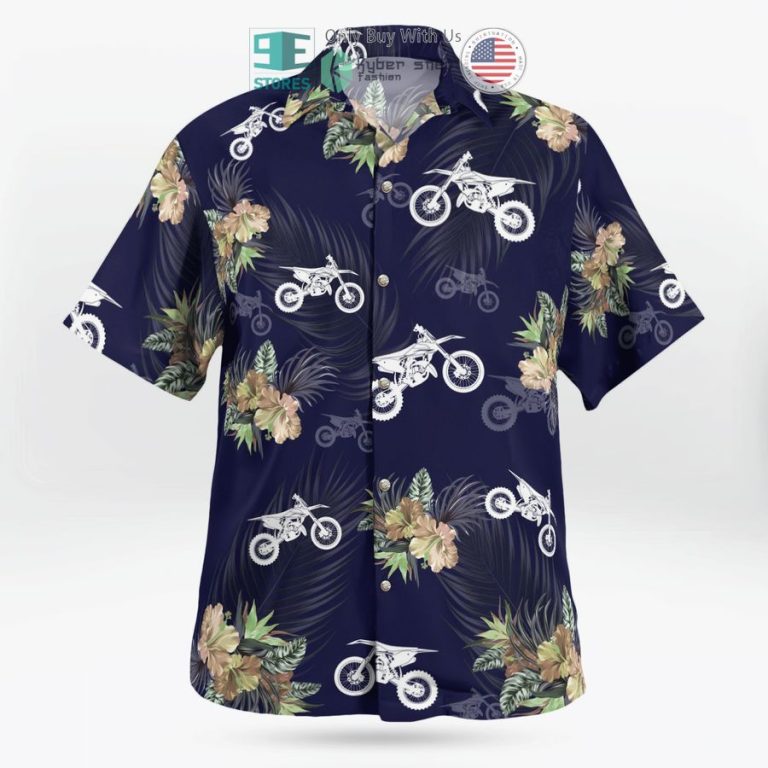 dirt bike flowers dark blue hawaiian shirt shorts 3 28774