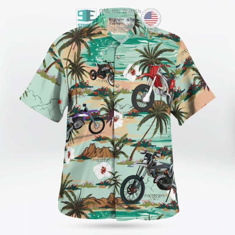 dirt bike palm tree green hawaiian shirt shorts 3 6916