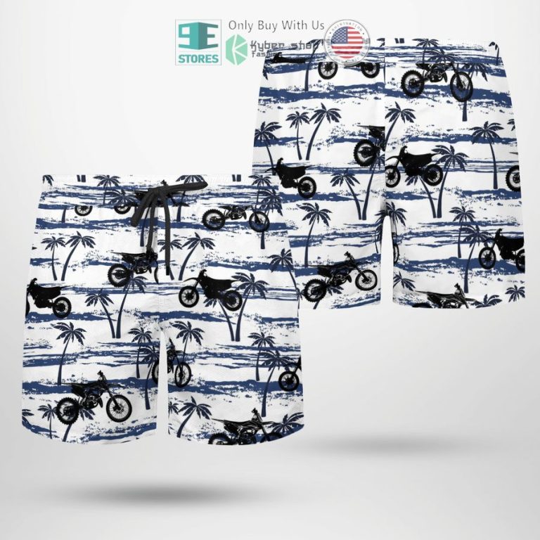 dirt bike palm tree white hawaiian shirt shorts 3 84093