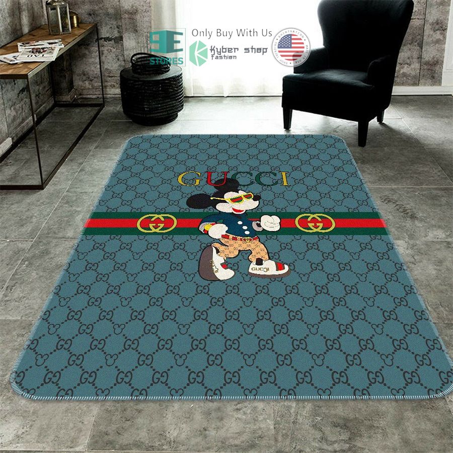 disney mickey mouse style gucci blue rectangle rug 1 83246