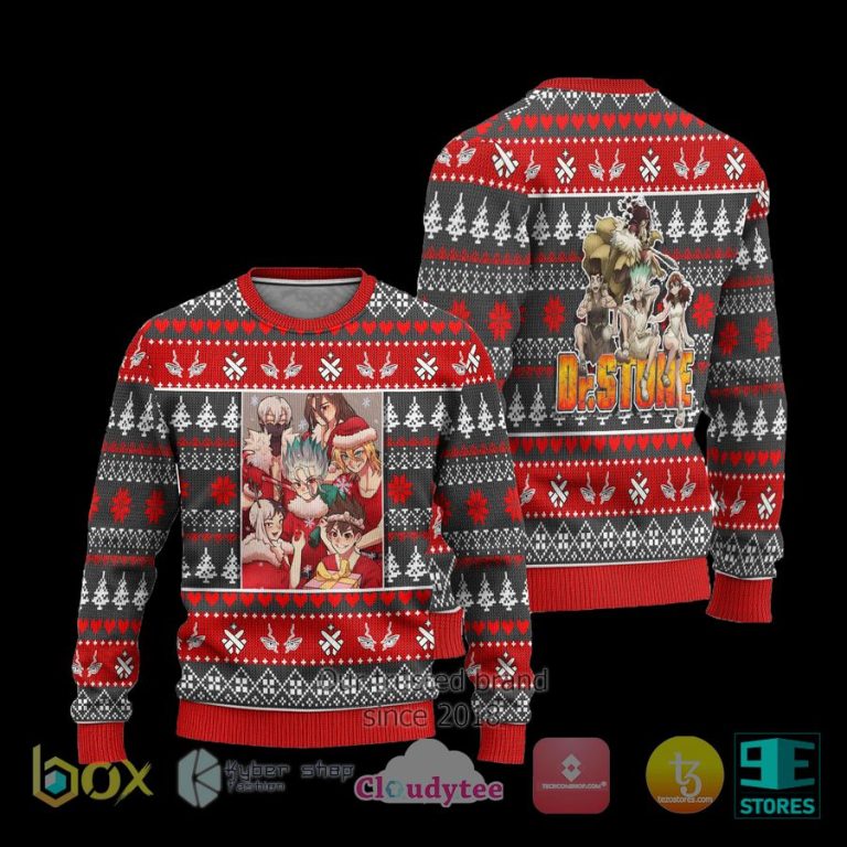 dr stone anime xmas ugly christmas sweater 3 70400