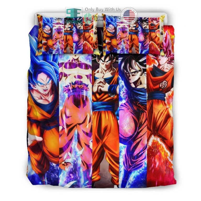 dragon ball super saiyan colorful bedding set 3 97153