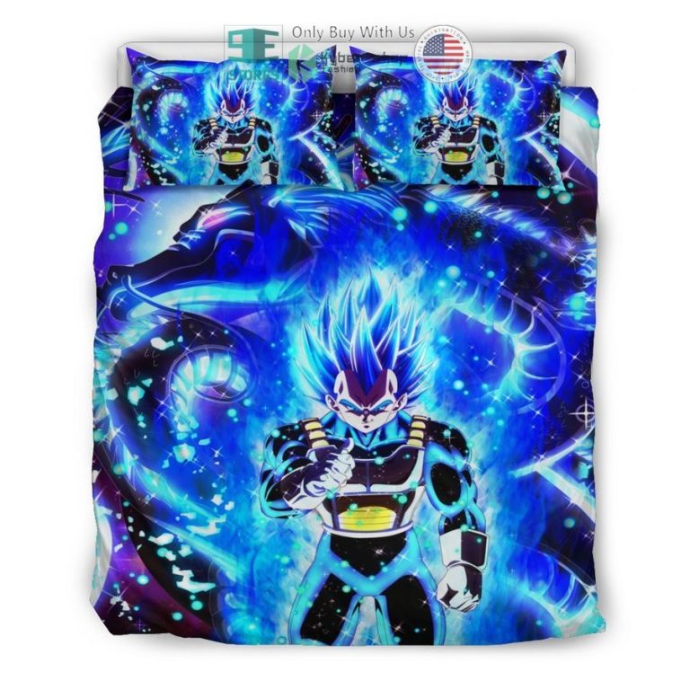 dragon ball super vegeta blue bedding set 3 92318