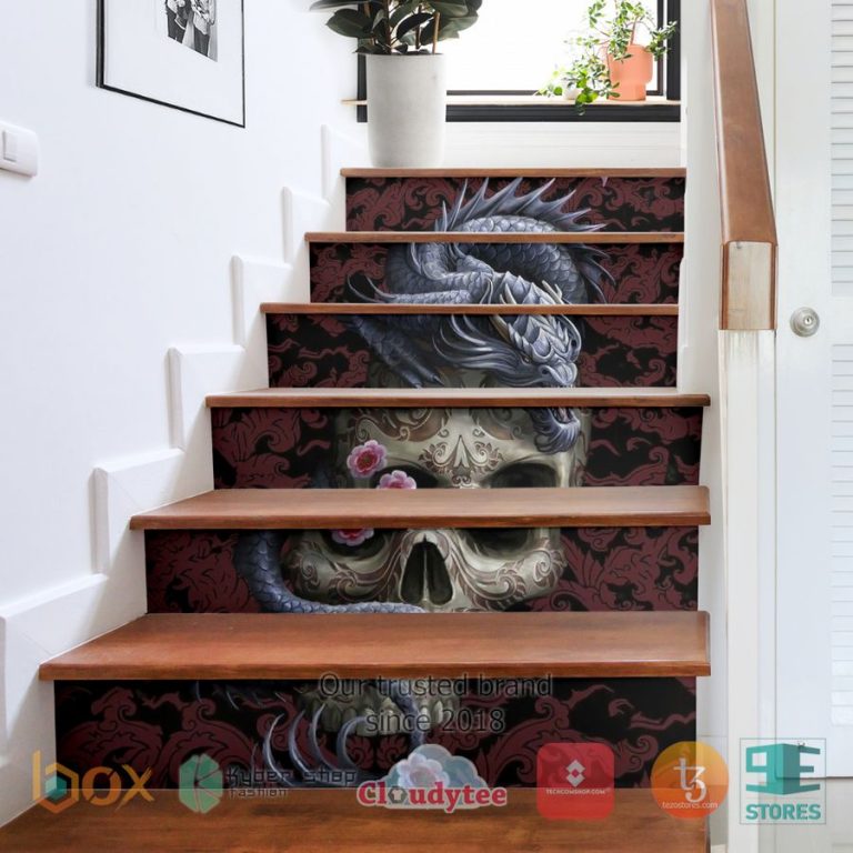 dragon hug skull stair sticker 2 70854