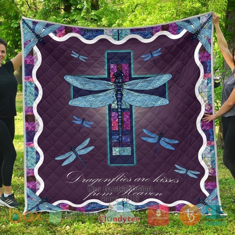 dragonflies are kisses from heaven dragonfly quilt blanket 1 69605