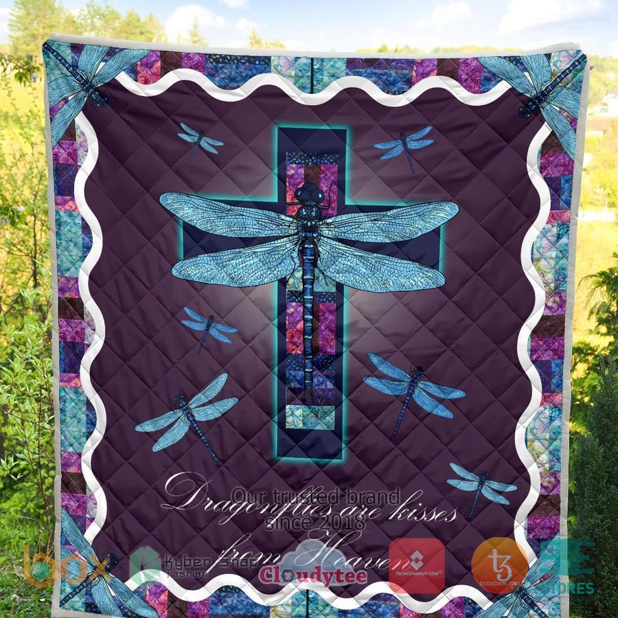 dragonflies are kisses from heaven dragonfly quilt blanket 2 29853