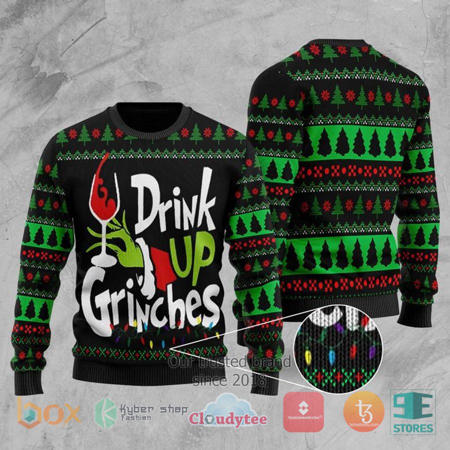 drink up grinches ugly christmas sweater 1 51093