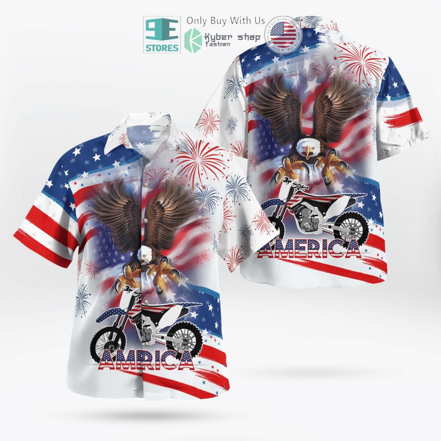 eagle american flag dirt bike hawaiian shirt 1 78223