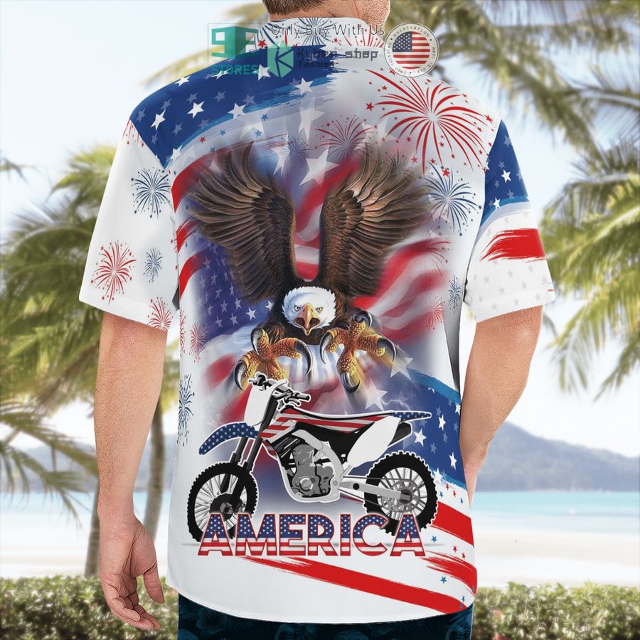 eagle american flag dirt bike hawaiian shirt 2 17458