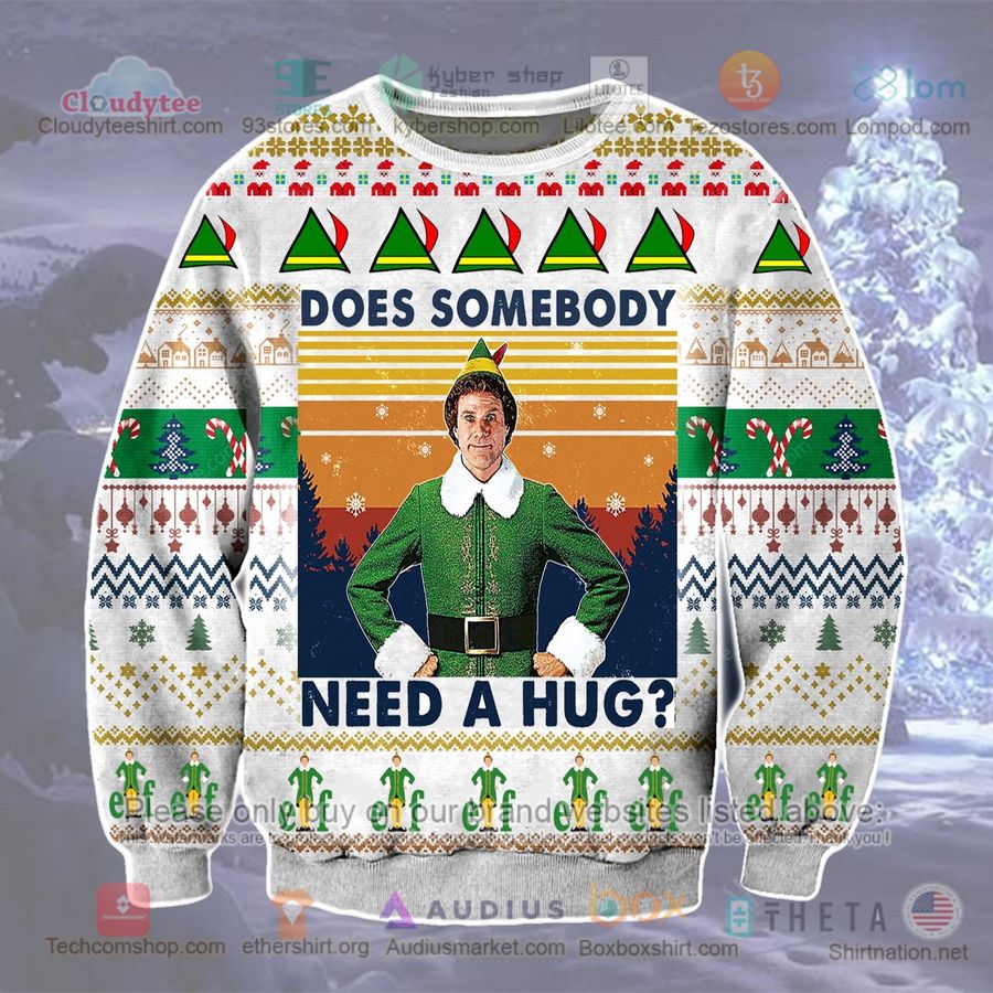 elf does somebody need a hug sweatshirt sweater 1 5042