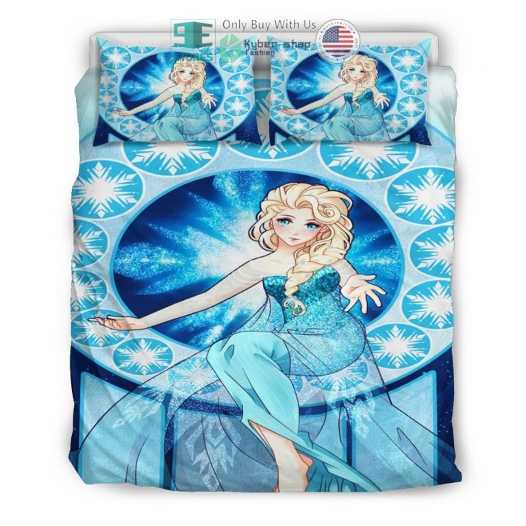 elsa frozen fanart blue bedding set 3 15406