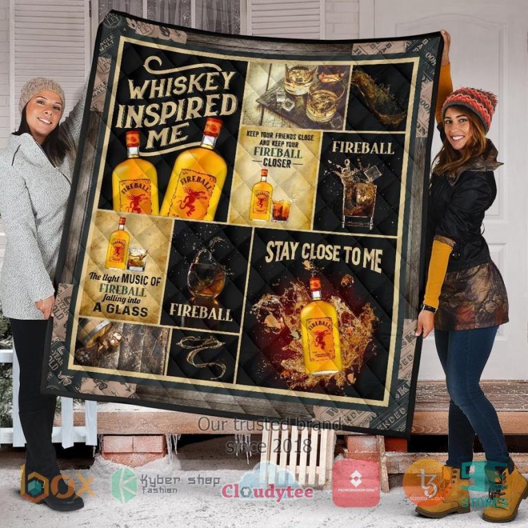 fireball whiskey inspired me quilt blanket 2 47744