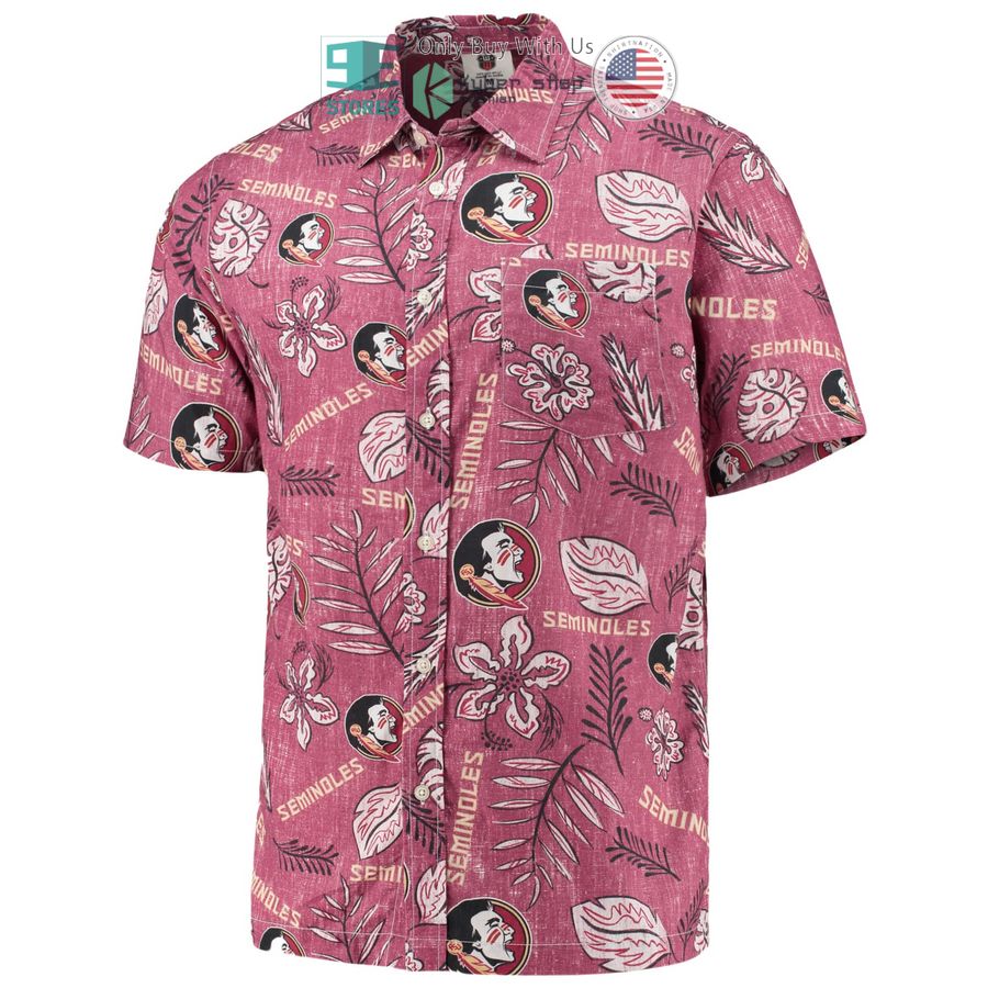 florida state seminoles wes willy vintage floral garnet hawaiian shirt 2 57659