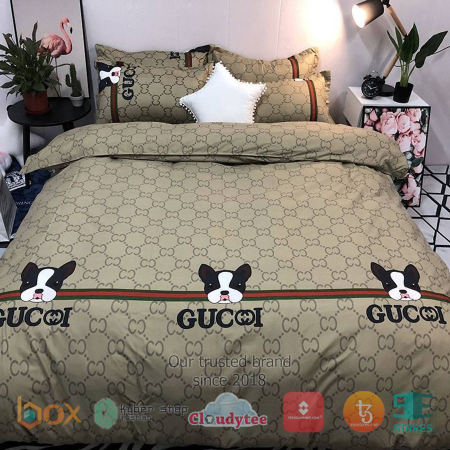 french bulldog gucci pattern bedding set 1 13036