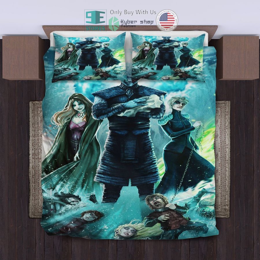 game of thrones characters art blue bedding set 1 22900