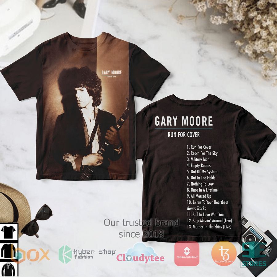 gary moore run for covers album 3d t shirt 1 99618